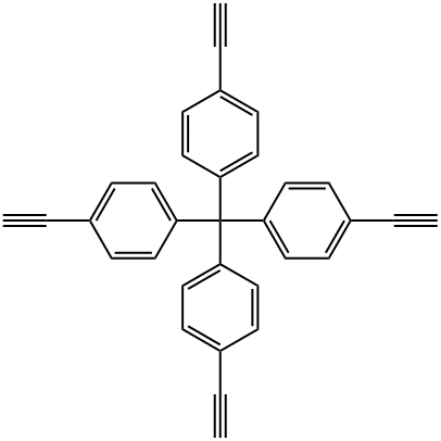 テトラキス(4-エチニルフェニル)メタン 化学構造式