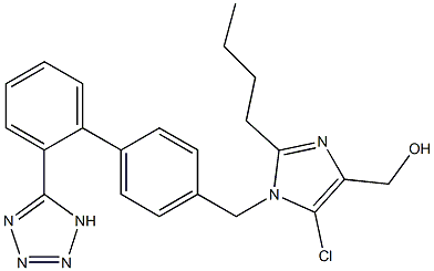 [2-Butyl-5-chloro-1-[[2'-(1Htetrazol-5-yl)biphenyl-4-yl] Methyl]-1H-iMidazol-4-yl]Methanol Structure