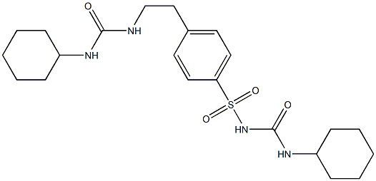 N-(CyclohexylcarbaMoyl)-4-[2-[(cyclohexylcarbaMoyl) aMino] ethyl]benzenesulphonaMide Structure