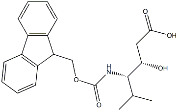(3S,4S)-4-((((9H-fluoren-9-yl)Methoxy)carbonyl)aMino)-3-hydroxy-5-Methylhexanoic acid,,结构式