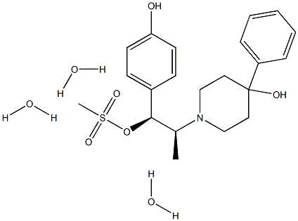 (1S,2S)-1-[4-羟苯基]-2-(4-羟基-4-苯哌啶基)-1-丙醇 甲磺酸盐 三水合物, , 结构式