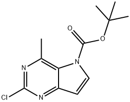 tert-butyl 2-chloro-4-Methyl-5H-pyrrolo[3,2-d]pyriMidine-5-carboxylate Struktur
