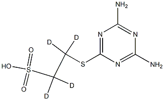 2-(4,6-DiaMino-1,3,5-triazin-2-yl)sulfanylethanesulfonic Acid-d4, 1794737-32-8, 结构式