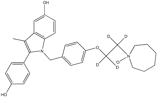 1-[[4-[2-(Hexahydro-1-oxido-1H-azepin-1-yl)(ethoxy-d4)]phenyl]Methyl]-2-(4-hydroxyphenyl)-3-Methyl-1H-indol-5-ol, 1794810-68-6, 结构式