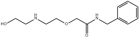 N-ベンジル-2-[2-[(2-ヒドロキシエチル)アミノ]エトキシ]アセトアミド 化学構造式