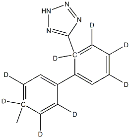 2-(Tetrazol-5-yl)-4'-Methyl-1,1'-biphenyl-d4 结构式