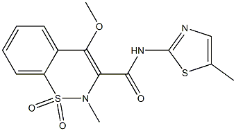 4-Methoxy-2-Methyl-N-(5-Methyl-2-thiazolyl)-2H-1,2-benzothiazine-3-carboxaMide 1,1-Dioxide Structure
