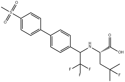 4-fluoro-4-Methyl-2-(2,2,2-trifluoro-1-(4'-(Methylsulfonyl)biphenyl-4-yl)ethylaMino)pentanoic acid Struktur