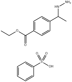 ethyl 4-(1-hydrazinylethyl)benzoate benzenesulfonate Struktur