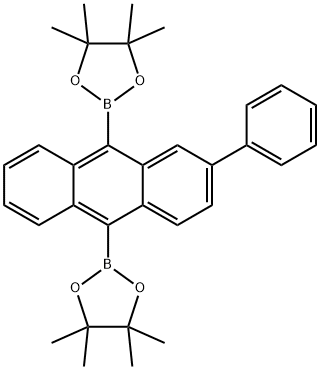9,10-二(4,4,5,5-四甲基-1,3,2-硼酸频哪醇酯)-2-苯基蒽 结构式
