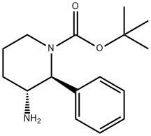 trans-tert-butyl 3-aMino-2-phenylpiperidine-1-carboxylate, 757195-60-1, 结构式