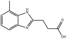 3-(4-メチル-1H-ベンズイミダゾール-2-イル)プロパン酸 化学構造式