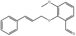 3-メトキシ-2-{[(2E)-3-フェニルプロプ-2-エニル]オキシ}ベンズアルデヒド 化学構造式