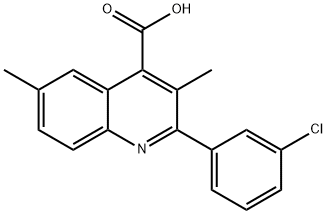 2-(3-氯苯基)-3,6-二甲基-喹啉-4-羧酸, 438216-04-7, 结构式