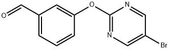 3-[(5-ブロモ-2-ピリミジニル)オキシ]ベンゼンカルブアルデヒド 化学構造式