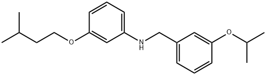 3-(Isopentyloxy)-N-(3-isopropoxybenzyl)aniline Structure
