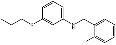 N-(2-フルオロベンジル)-3-プロポキシアニリン 化学構造式