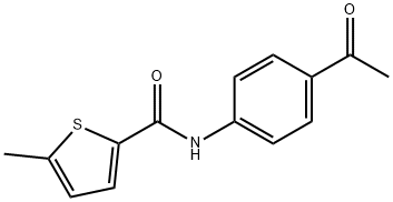 N-(4-乙酰苯基)-5-甲基-噻吩-2-甲酰胺, 942676-69-9, 结构式