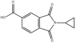 2-シクロプロピル-1,3-ジオキソイソインドリン-5-カルボン酸 化学構造式