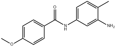 N-(3-アミノ-4-メチルフェニル)-4-メトキシベンズアミド 化学構造式