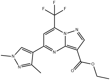 ethyl 5-(1,3-dimethyl-1H-pyrazol-4-yl)-7-(trifluoromethyl)pyrazolo[1,5-a]pyrimidine-3-carboxylate Structure