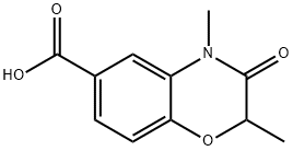 2,4-ジメチル-3-オキソ-3,4-ジヒドロ-2H-1,4-ベンゾキサジン-6-カルボン酸 化学構造式