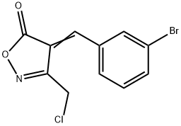 (4E)-4-(3-ブロモベンジリデン)-3-(クロロメチル)イソオキサゾール-5(4H)-オン 化学構造式