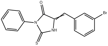 (5E)-5-(3-bromobenzylidene)-2-mercapto-3-phenyl-3,5-dihydro-4H-imidazol-4-one Structure