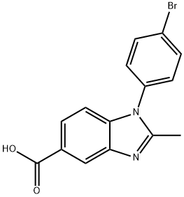 1-(4-溴苯基)-2-甲基-1H-苯并咪唑-5-羧酸, 452088-67-4, 结构式