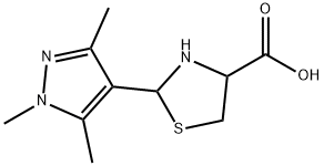 2-(1,3,5-trimethyl-1H-pyrazol-4-yl)-1,3-thiazolidine-4-carboxylic acid Structure