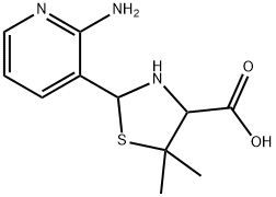 2-(2-aminopyridin-3-yl)-5,5-dimethyl-1,3-thiazolidine-4-carboxylic acid Structure