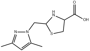 2-[(3,5-dimethyl-1H-pyrazol-1-yl)methyl]-1,3-thiazolidine-4-carboxylic acid Structure