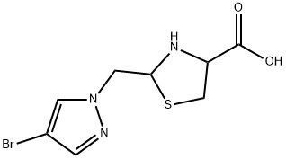 2-[(4-bromo-1H-pyrazol-1-yl)methyl]-1,3-thiazolidine-4-carboxylic acid Structure