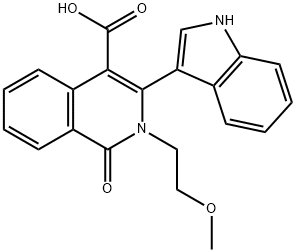 3-(1H-indol-3-yl)-2-(2-methoxyethyl)-1-oxo-1,2-dihydroisoquinoline-4-carboxylic acid Structure