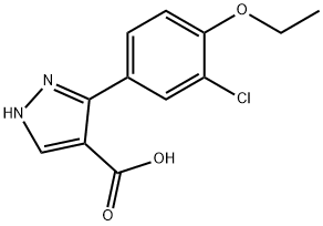 3-(3-氯-4-乙氧基-苯基)-2H-吡唑-4-羧酸 结构式