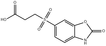 3-[(2-氧代-3H-1,3-苯并恶唑-6-基)磺酰基]丙酸, 650603-19-3, 结构式