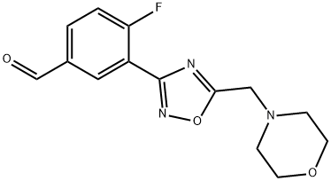 4-fluoro-3-[5-(morpholin-4-ylmethyl)-1,2,4-oxadiazol-3-yl]benzaldehyde Structure