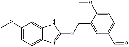 4-methoxy-3-{[(5-methoxy-1H-benzimidazol-2-yl)thio]methyl}benzaldehyde Structure
