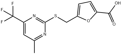 5-({[4-methyl-6-(trifluoromethyl)pyrimidin-2-yl]thio}methyl)-2-furoic acid Structure