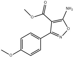 5-アミノ-3-(4-メトキシフェニル)イソオキサゾール-4-カルボン酸メチル 化学構造式