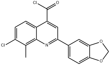 2-(1,3-benzodioxol-5-yl)-7-chloro-8-methylquinoline-4-carbonyl chloride Structure