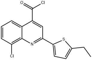 8-chloro-2-(5-ethyl-2-thienyl)quinoline-4-carbonyl chloride 化学構造式