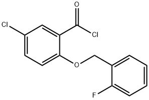 5-氯-2-[(2-氟苄基)氧基]苯甲酰氯, 1160260-12-7, 结构式