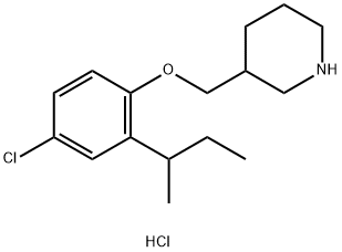 3-{[2-(sec-Butyl)-4-chlorophenoxy]-methyl}piperidine hydrochloride Struktur