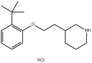3-{2-[2-(tert-Butyl)phenoxy]ethyl}piperidinehydrochloride Struktur