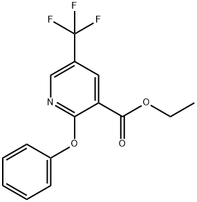 2-フェノキシ-5-(トリフルオロメチル)ニコチン酸エチル 化学構造式