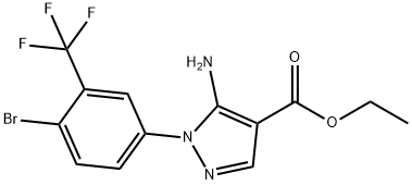Ethyl 5-amino-1-[4-bromo-3-(trifluoromethyl)-phenyl]-1H-pyrazole-4-carboxylate 化学構造式