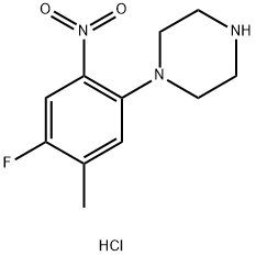 1-(4-Fluoro-5-methyl-2-nitrophenyl)piperazine hydrochloride Struktur