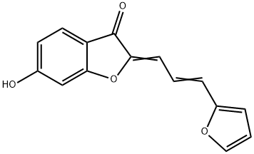 (2Z)-2-[(2E)-3-(2-Furyl)prop-2-en-1-ylidene]-6-hydroxy-1-benzofuran-3(2H)-one Structure