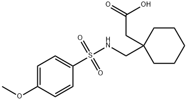 [1-({[(4-Methoxyphenyl)sulfonyl]amino}methyl)-cyclohexyl]acetic acid Structure